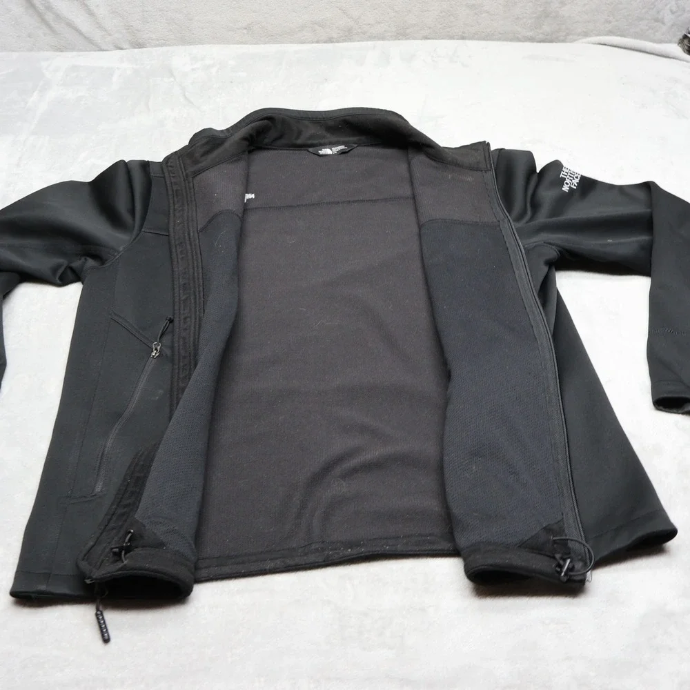 North Face Jacket Men Large Black Ridgewall Softshell Rain Wind Full Zip Outdoor